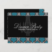 ディナーパーティの招待状 インビテーションポストカード (正面/裏面)