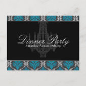 ディナーパーティの招待状 インビテーションポストカード (正面)