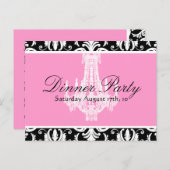 ディナーパーティの招待状 インビテーションポストカード (正面/裏面)
