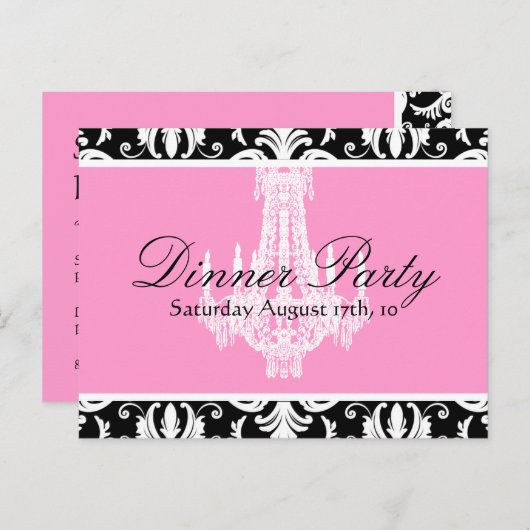 ディナーパーティの招待状 インビテーションポストカード (正面/裏面)