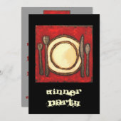 ディナーパーティの招待状 招待状 (正面/裏面)