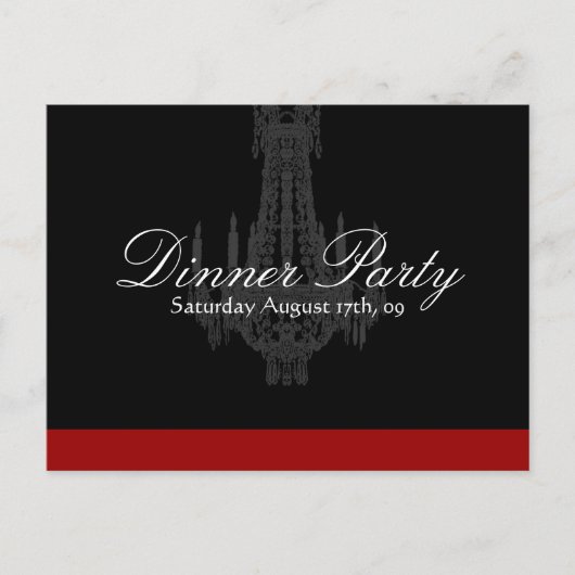 ディナーパーティの招待状 案内ポストカード (正面)