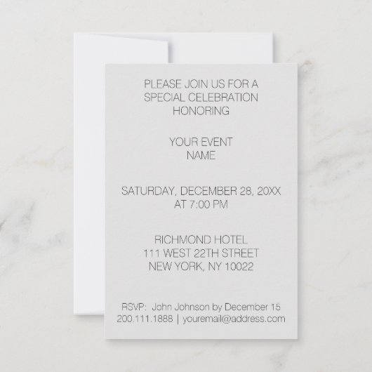 ディナーパーティの招待状VIP招待状 招待状 (裏面)