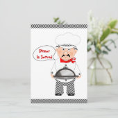 ディナーパーティーおもしろいChef Informal 招待状 (スタンド正面)