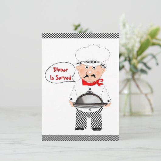 ディナーパーティーおもしろいChef Informal 招待状 (スタンド正面)