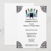 ディナーパーティーのカスタム招待状 招待状 (正面/裏面)