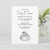 ディナーパーティーのシンプルでエレガントな招待状 招待状 (スタンド正面)