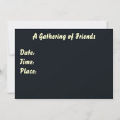 ディナーパーティーのプレート 招待状 (裏面)