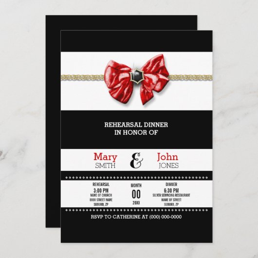 ディナーパーティーの個人設定 招待状 (正面/裏面)