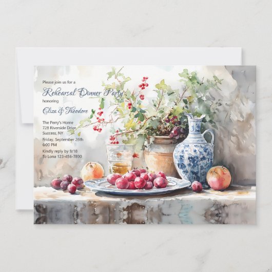 ディナーパーティーの優雅さ 招待状 (正面)