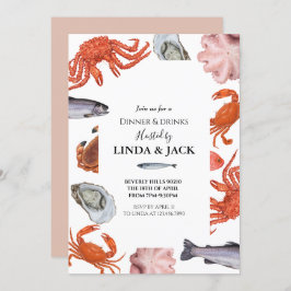 ディナーパーティーの招待状 海の幸をテーマに 招待状