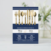 ディナーパーティーの金ゴールド 招待状 (スタンド正面)