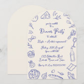 ディナーパーティーアーチ招待状アマルフィコースト 招待状 (正面/裏面)