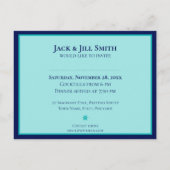 ディナーパーティーテンプレートブルーグリーンイエロー招待状 インビテーションポストカード (裏面)