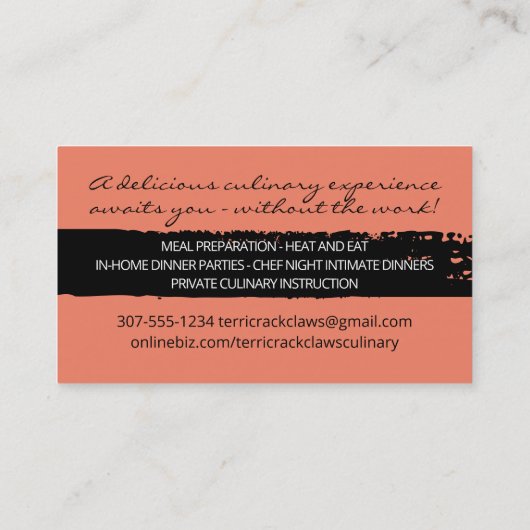 ディナーパーティーパーソナルシェフ料理クラスケータリング 名刺