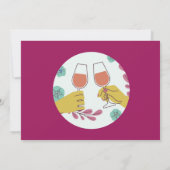 ディナーパーティーフレンズ誕生日ワインテイスティングフォト 招待状 (裏面)