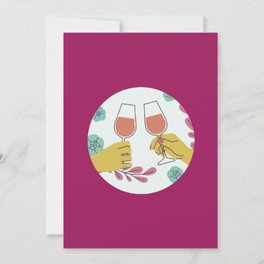 ディナーパーティーフレンズ誕生日ワインテイスティングランチ 招待状 (裏面)