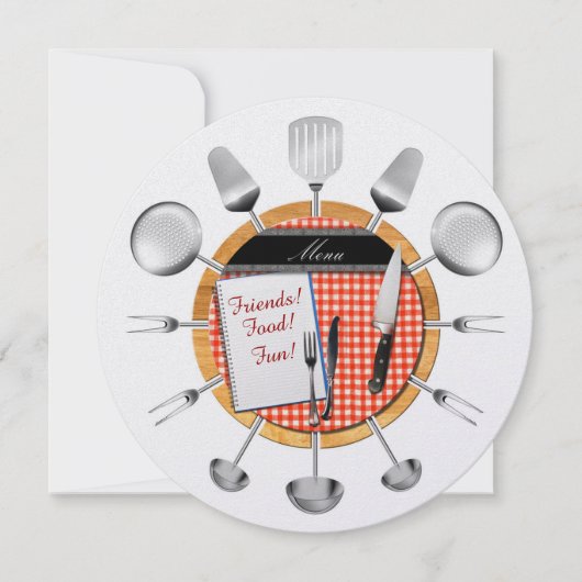 ディナーパーティーラウンド招待状- SRF 招待状 (正面)