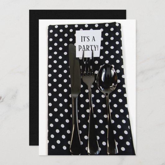 ディナーパーティー招待状 招待状 (正面/裏面)