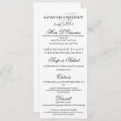 ディナーパーティー結婚のリハーサルミニマリストメニュー 招待状 (正面/裏面)