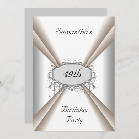 ディナーパーティー誕生日招待状詳細の追加 招待状 (正面/裏面)