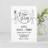 ディナーパーティー、ミニマルパーティー、誕生日ディナー、 招待状 (スタンド正面)