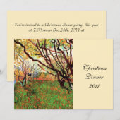 ディナーパーティー、桜の咲くオーチャード ヴィンセント・ヴァン・ゴッホ 招待状 (正面/裏面)
