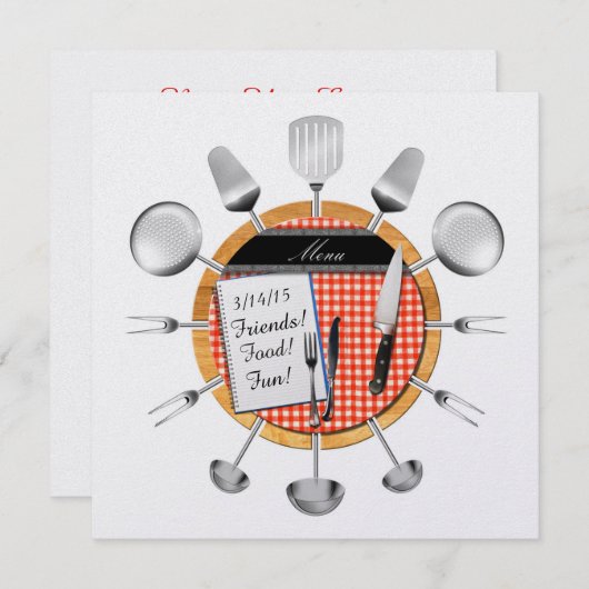 ディナーパーティー/特別な機会招待状- SRF 招待状 (正面/裏面)