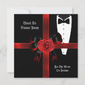ディナーフォーマルパーティーレッドブラックタイ企業の招待状 招待状 (正面)
