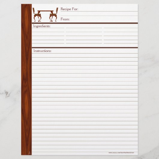 ディナーフォー2 -レシピ紙 (正面)