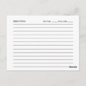 ディナーブライダルシャワーレシピカード ポストカード (裏面)