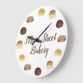 ディナーブレッド転がバンスベーカリーベーカーグルメ ラージ壁時計 (傾斜)