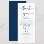 ディナープレイスセッティングサンキューネイビーブルー，カード プログラム (正面/裏面)