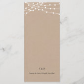 ディナープレイスセッティングサンキュー素朴クラフトカード プログラム (裏面)