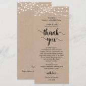 ディナープレイスセッティングサンキュー素朴クラフトカード プログラム (正面/裏面)