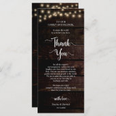 ディナープレイスセッティングサンキュー素朴クラフトカード プログラム (正面/裏面)