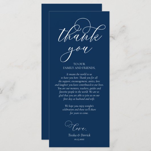 ディナープレイス設定ありがとうネイビーブルーカード プログラム (正面/裏面)