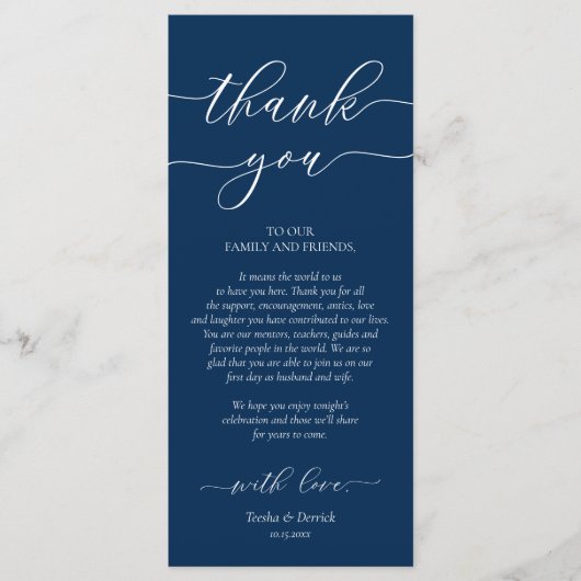 ディナープレイス設定ありがとうネイビーブルーカード プログラム (正面)