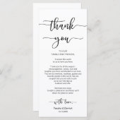 ディナープレイス設定ありがとう黒の台本カード プログラム (正面/裏面)