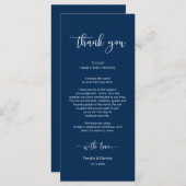 ディナープレイス設定ありがとう、ネイビーブルー、カード プログラム (正面/裏面)