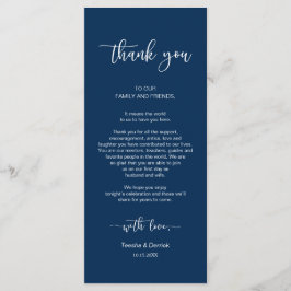 ディナープレイス設定ありがとう、ネイビーブルー、カード プログラム