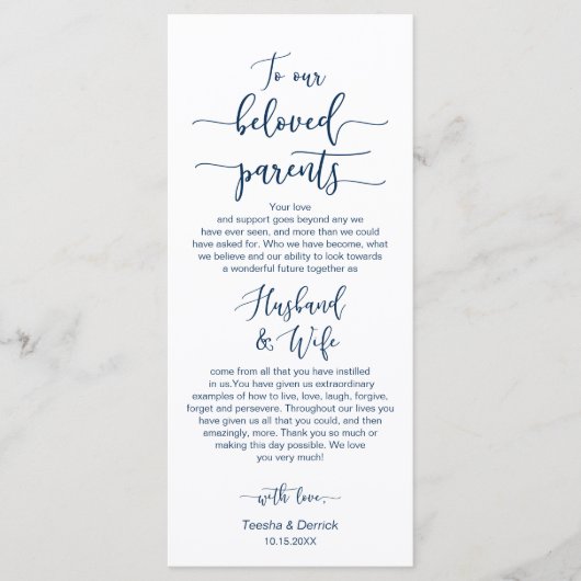 ディナープレイス設定，ありがとうネイビーブルー，カード プログラム (正面)