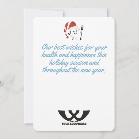 ディナープレートシェフケータリングレストランクリスマス シーズンカード (裏面)