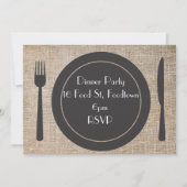 ディナープレートスタイリッシュディナーパーティー 招待状 (正面)
