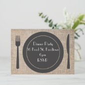 ディナープレートスタイリッシュディナーパーティー 招待状 (スタンド正面)