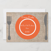 ディナープレートスタイリッシュディナーパーティー 招待状 (正面)