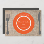 ディナープレートスタイリッシュディナーパーティー 招待状 (正面/裏面)