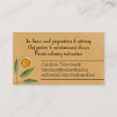 ディナープレートハーブは料理長のケータリング料理 名刺 (裏面)