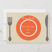 ディナープレートモダンディナーパーティー 招待状 (正面)