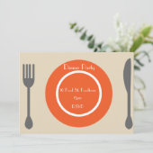 ディナープレートモダンディナーパーティー 招待状 (スタンド正面)